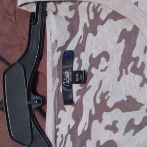 Gently used long sleeve camo  see through